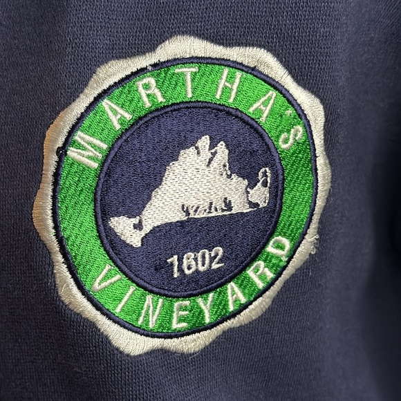 Martha’s Vineyard Embroidered Zip Up Mock Neck Sweatshirt SZ Medium - Picture 3 of 8